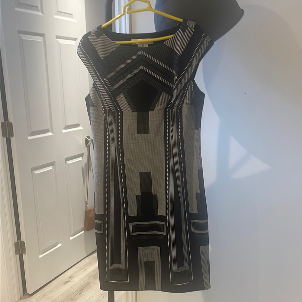 Geometric Black and Gray Dress